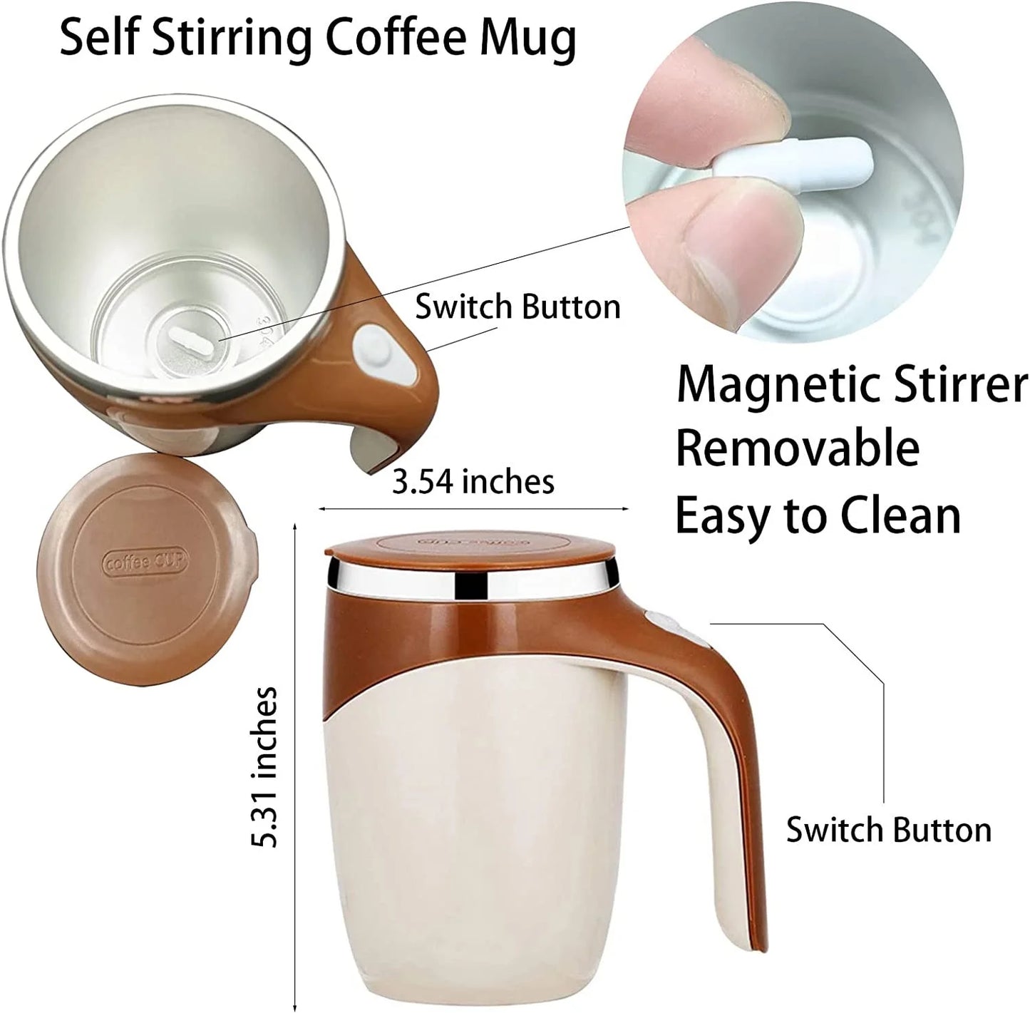 "Smart Stir Coffee Mug: Perfect for Home, Office, and Travel"