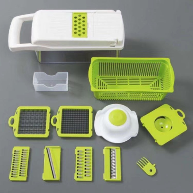 "Ultimate 12-in-1 Manual Vegetable Chopper: Slice, Dice, and Chop with Ease!"