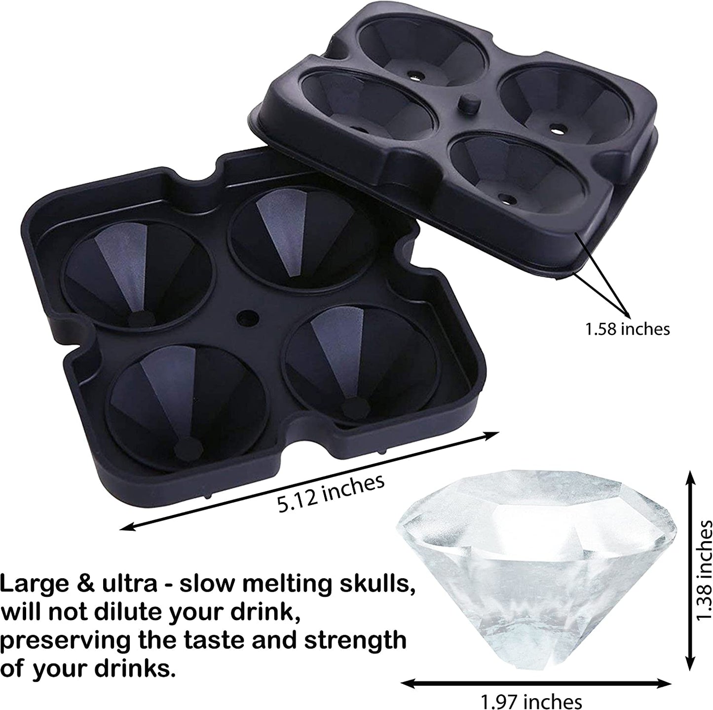 "Diamond Ice Mold - Fun Silicone Tray with Lid for Parties and Events"