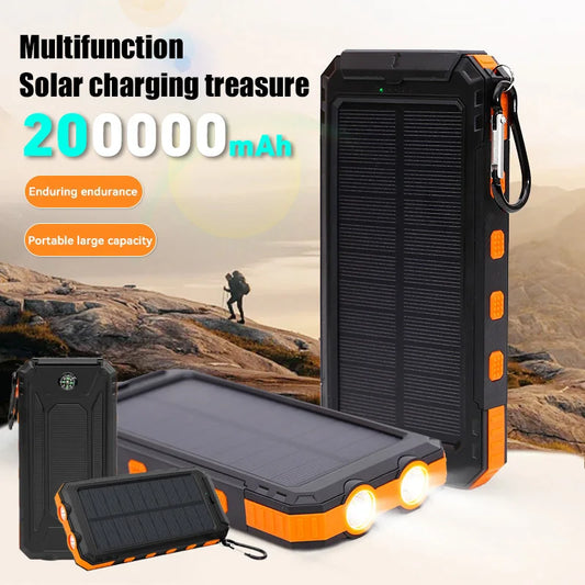 Ultra-Large Capacity Solar Power Bank with Rapid Charging and Compass for Outdoor Adventures