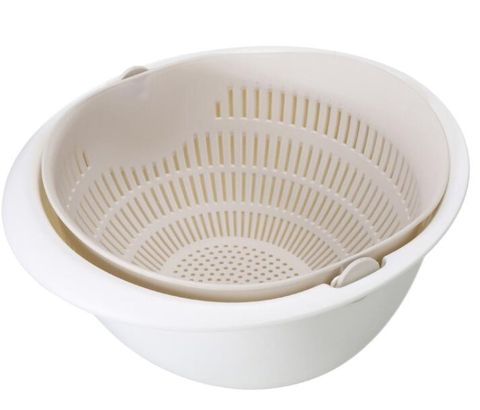 Double-Dish Sink Drain Basket Kitchen Panning Wash Fruit Basket