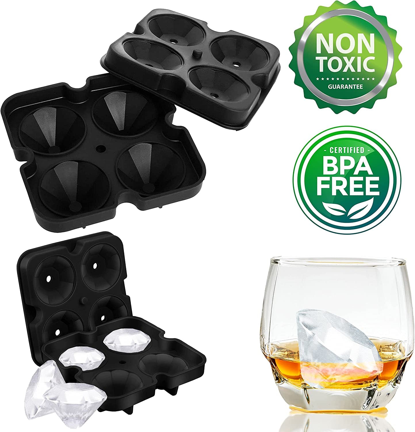 "Diamond Ice Mold - Fun Silicone Tray with Lid for Parties and Events"