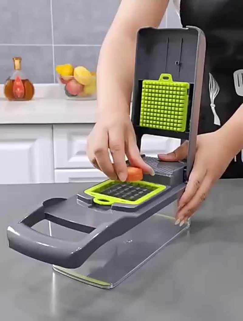 "Ultimate 12-in-1 Manual Vegetable Chopper: Slice, Dice, and Chop with Ease!"