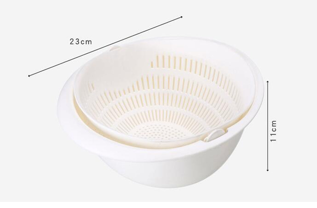 Double-Dish Sink Drain Basket Kitchen Panning Wash Fruit Basket